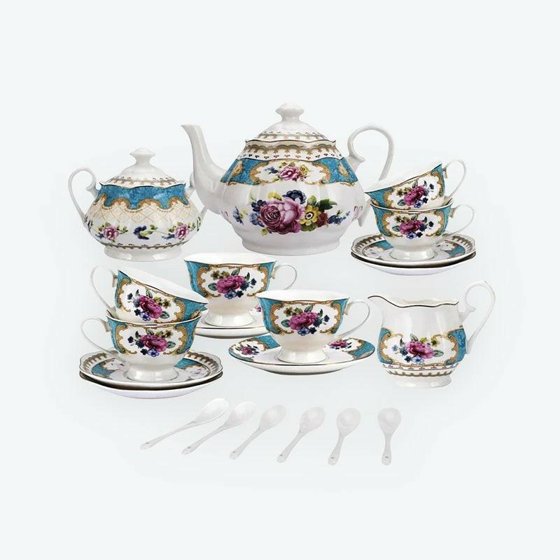 15 Pieces European RetroTea Set | English Tea Sets English Tea Sets English Tea Sets