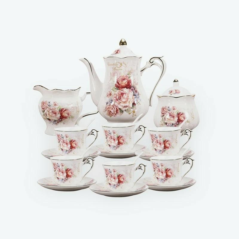 15 Pieces Vintage Porcelain Tea Set | English Tea Sets English Tea Sets English Tea Sets