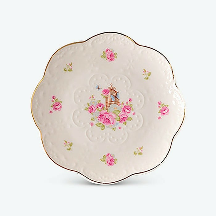 6 Inch White Pastoral Dim Sum Plate | Plates Dinnerware Plates