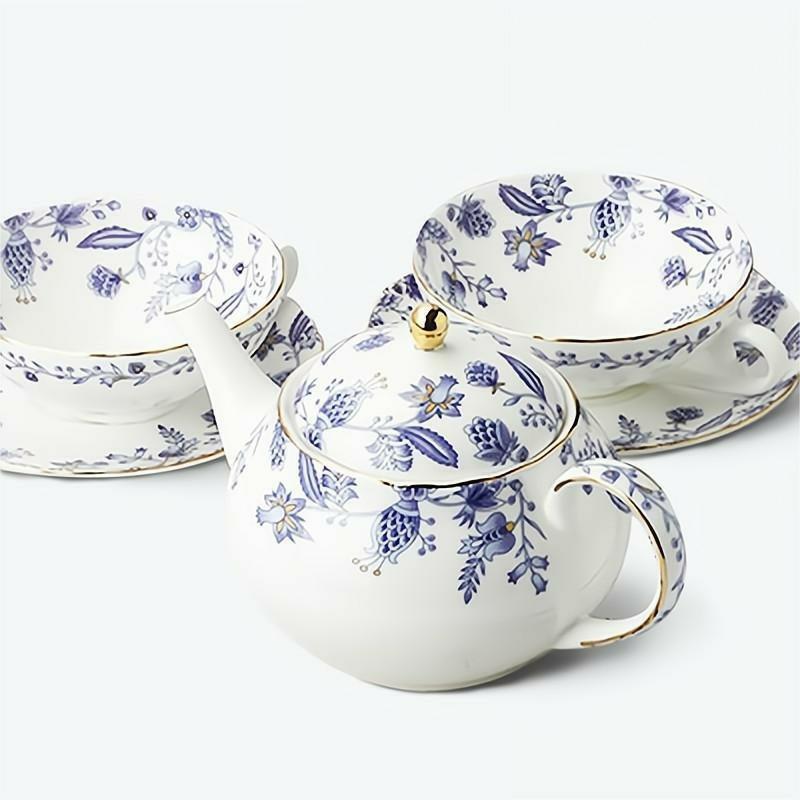 Blue And White Floral Porcelain Tea Set | English Tea Sets English Tea Sets English Tea Sets