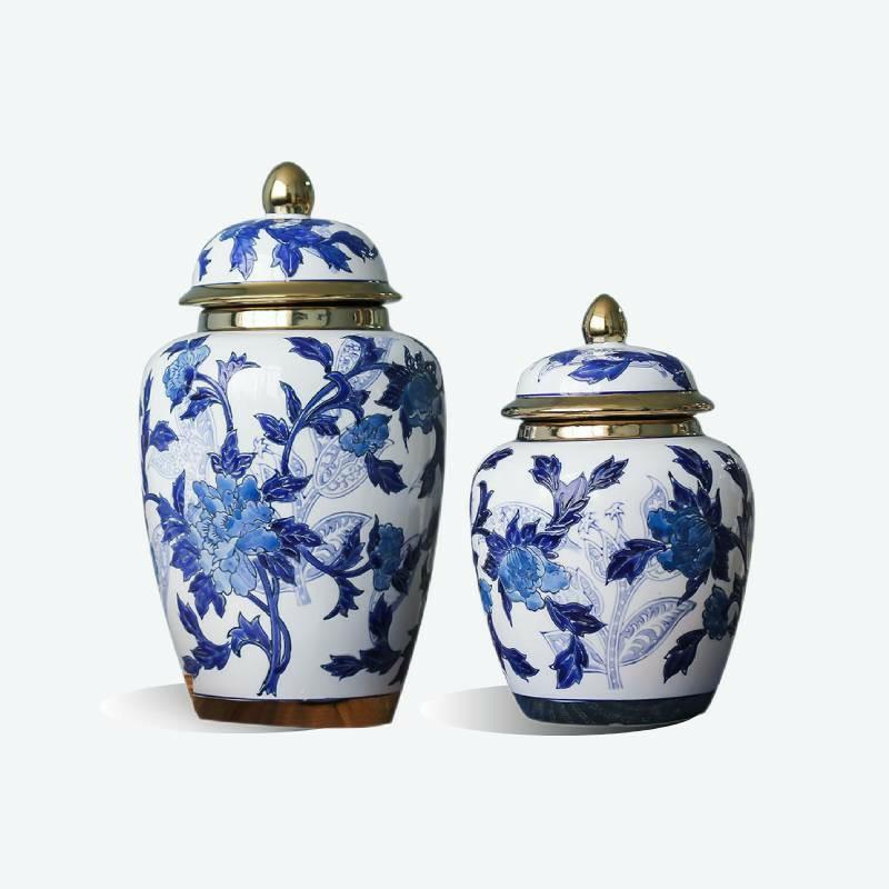 Blue and White Porcelain Ginger Jar | Floor Vase Blue And White Porcelain Vase Blue And White Porcelain Vase