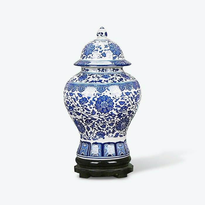 Blue Classic Porcelain Ginger Jar Vase | Floor Vase Blue And White Porcelain Vase Blue And White Porcelain Vase