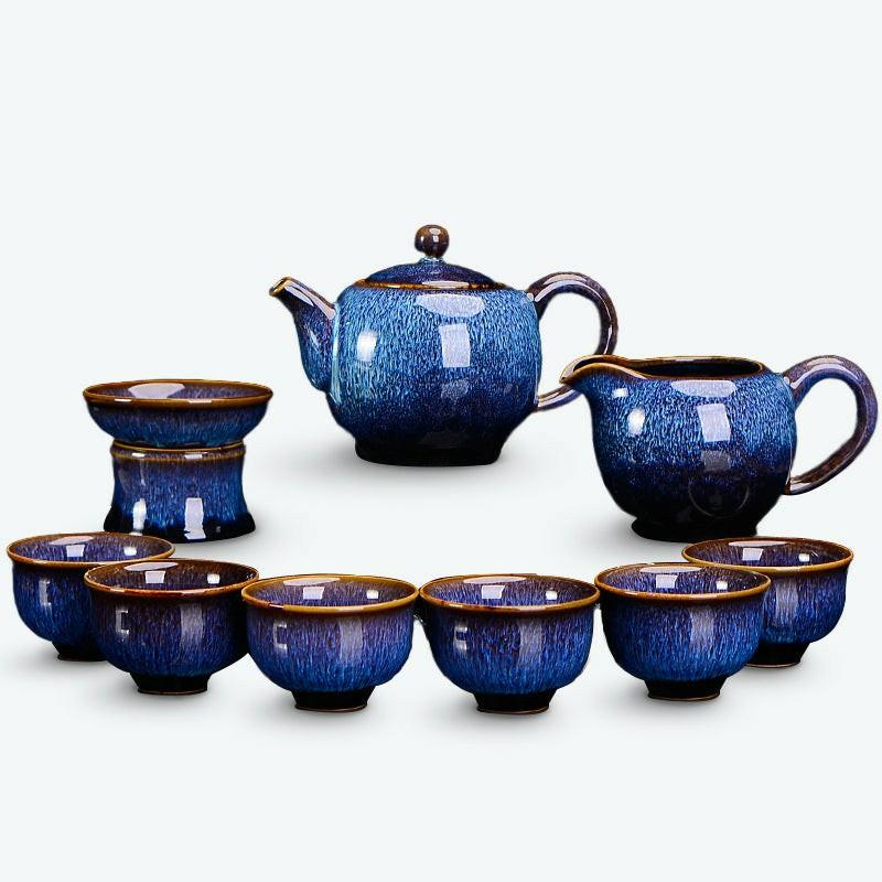 Blue Flambe Glaze Ceramic Kung Fu Tea Set | Kung Fu Tea Sets Kung Fu Tea Sets Kung Fu Tea Sets