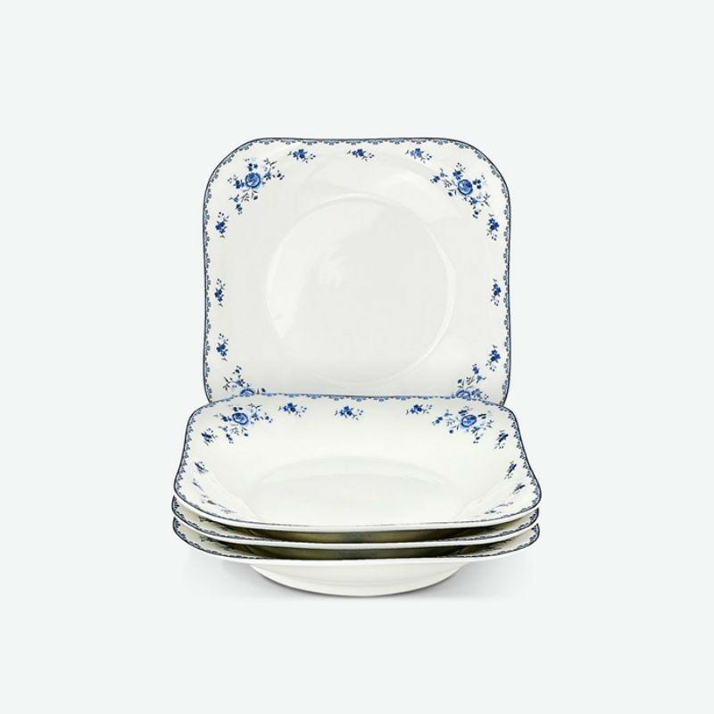 Blue Floral Porcelain Plates Set | Plates Dinnerware Plates