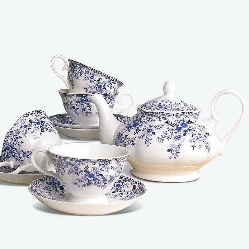 Blue Flowers English Ceramic Tea Set | English Tea Sets English Tea Sets English Tea Sets