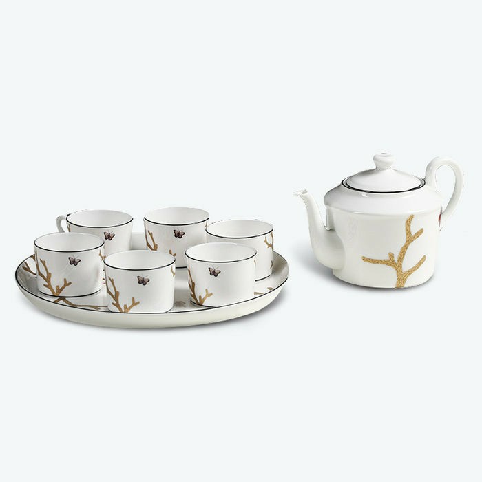 Bone China Branch and Bird Gold Trim Tea Set | Modern Tea Sets English Tea Sets English Tea Sets