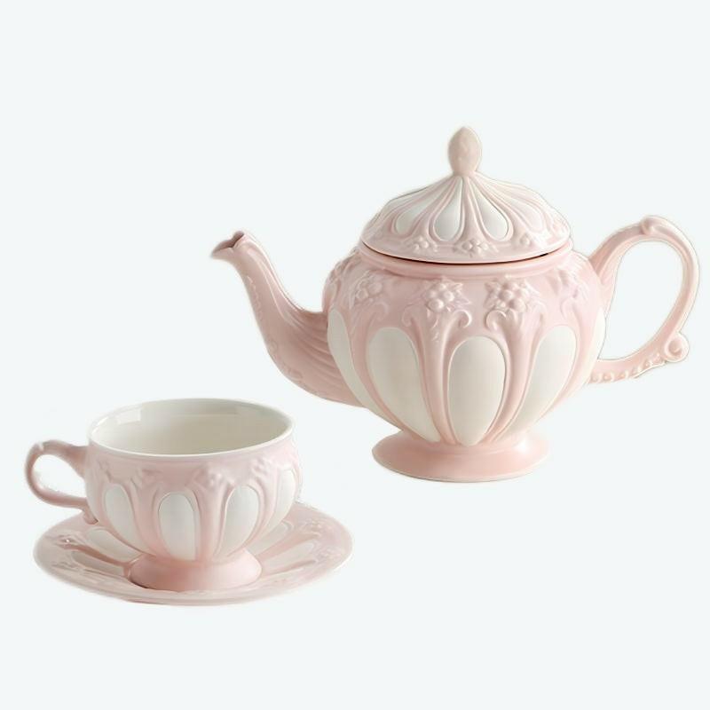 British Sculpture Palace Painted Tea Set | English Tea Sets English Tea Sets English Tea Sets