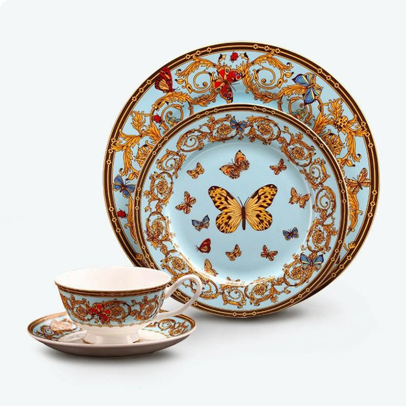 Butterfly Bone China Dinnerset with Coffee Cup,Dinner Plate | Dinner Sets Dinner Sets Dinner Sets