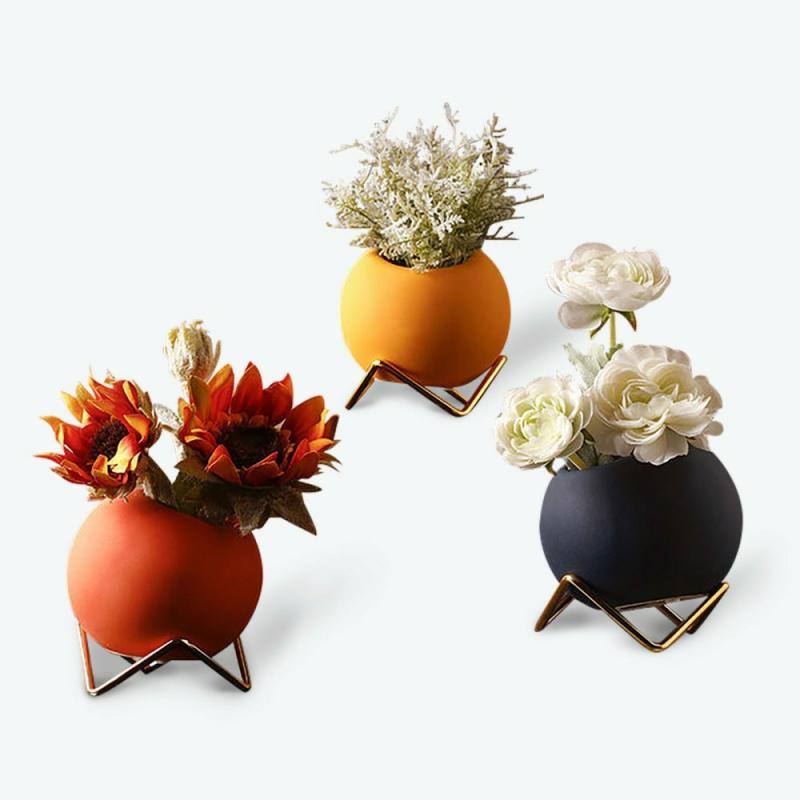 Ceramic Vase with Plant and Holder | Bud Vase Bud Vase Bud Vase