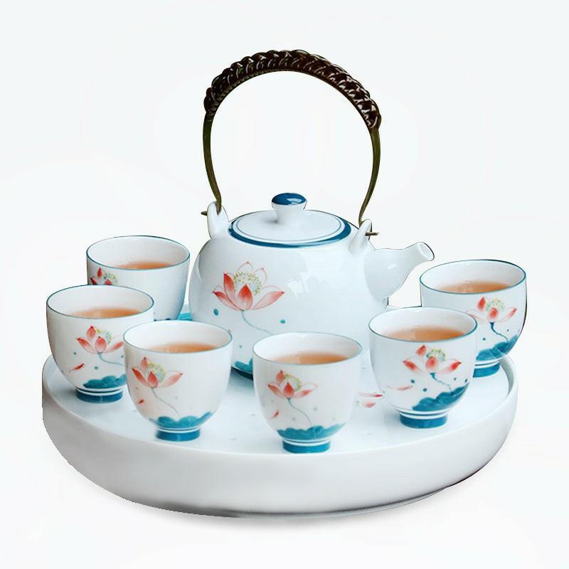 Chinese Classical Lotus Ceramic Kung Fu Tea Set | Kung Fu Tea Sets Kung Fu Tea Sets Kung Fu Tea Sets