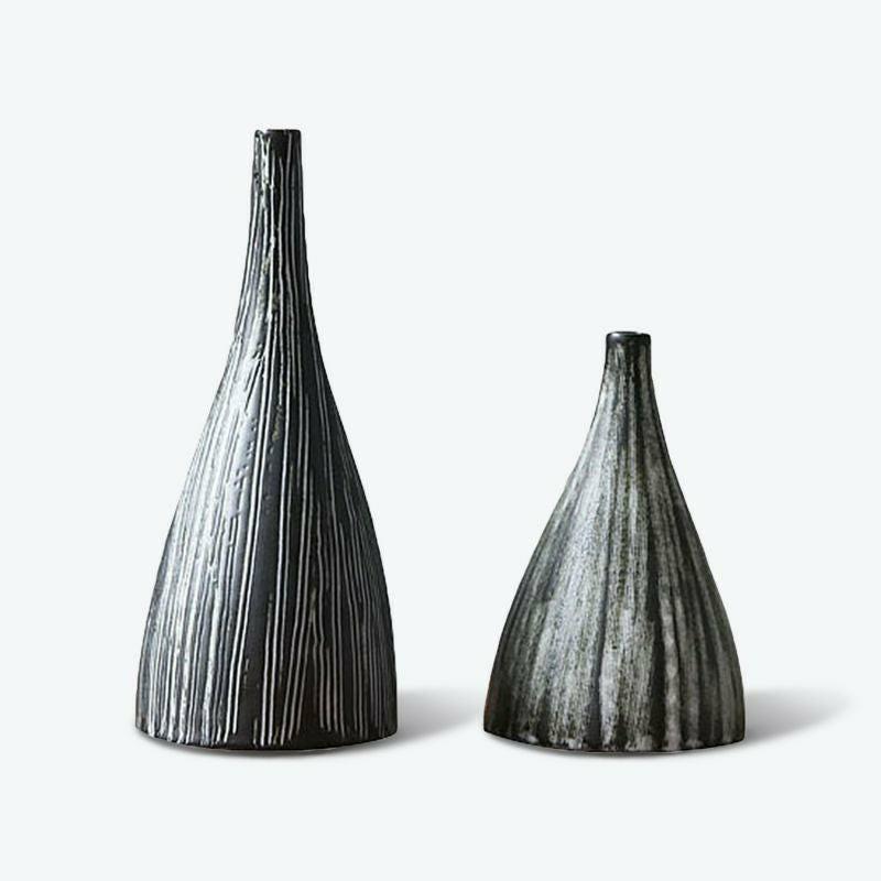 Chinese Vertical Stripe Ceramic Vase | Bud Vase Bud Vase Bud Vase