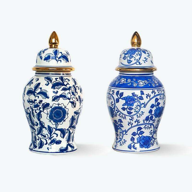 Chinoiserie Blue and White Porcelain Ginger Jar | Blue And White Porcelain Vase Blue And White Porcelain Vase Blue And White Porcelain Vase