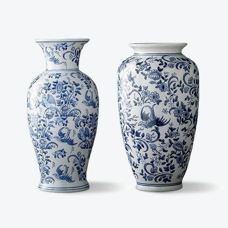 Chinoiserie Floral Blue and White Porcelain Vase | Blue And White Porcelain Vase Blue And White Porcelain Vase Blue And White Porcelain Vase