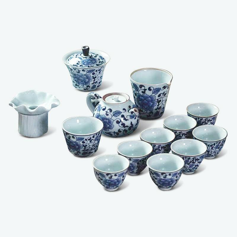 Classic Lotus Blue and White Porcelain Tea Set | Kung Fu Tea Sets Kung Fu Tea Sets Kung Fu Tea Sets