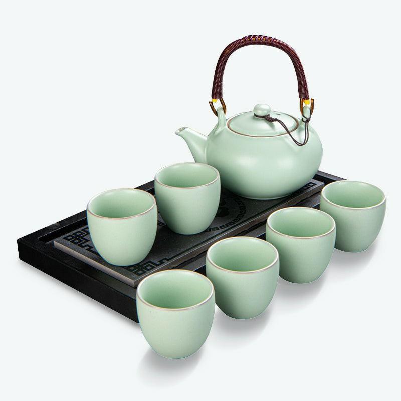 Cyan-Blue Ceramic Kungfu Tea Set | Kung Fu Tea Sets Kung Fu Tea Sets Kung Fu Tea Sets