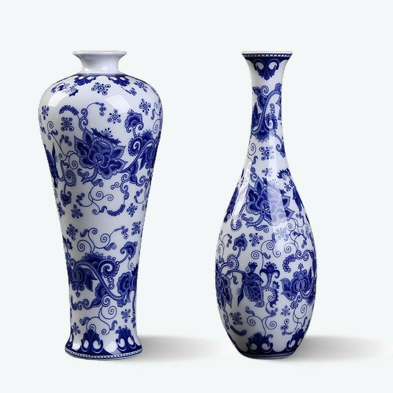 Decorative Chinoiserie Blue and White Porcelain Vase | Bud Vase Blue And White Porcelain Vase Blue And White Porcelain Vase