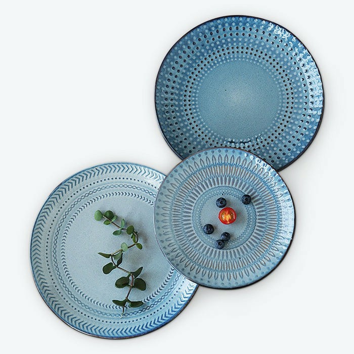 European Ceramic Disc Blue Dinnerware Set | Plates Dinnerware Plates