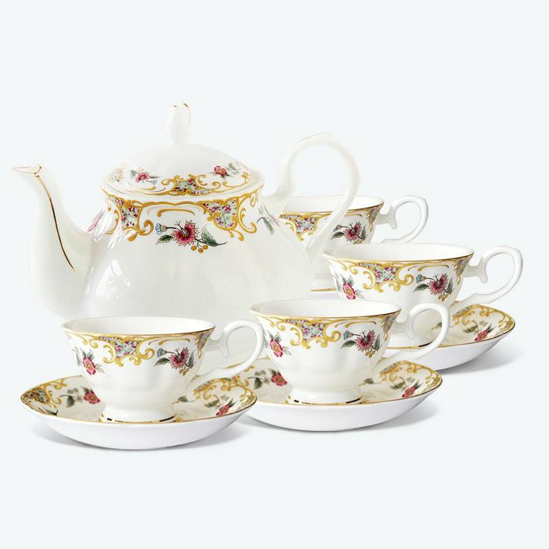 European Flower Fine Bone China Tea Set | English Tea Sets English Tea Sets English Tea Sets