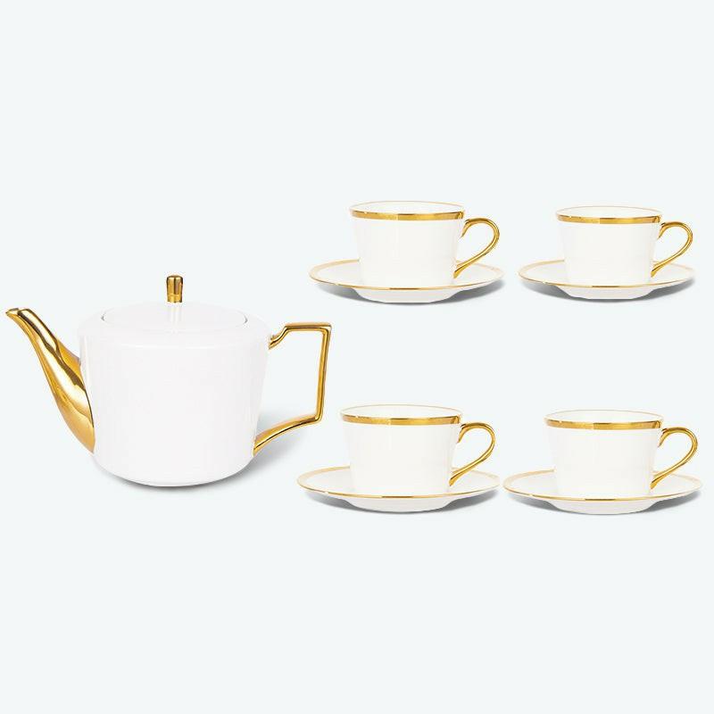 European Golden Trim Luxurious Coffe & Tea Set | Modern Tea Sets Golden Trim Collection Modern Tea Sets