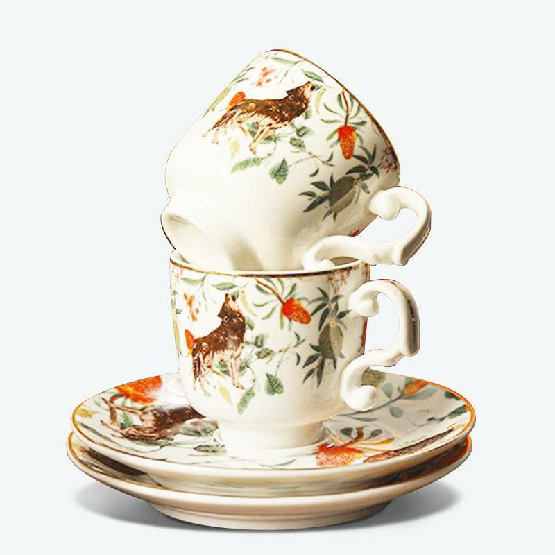 European Wild Life Espresso Jungle Tea Set | Modern Tea Sets English Tea Sets English Tea Sets