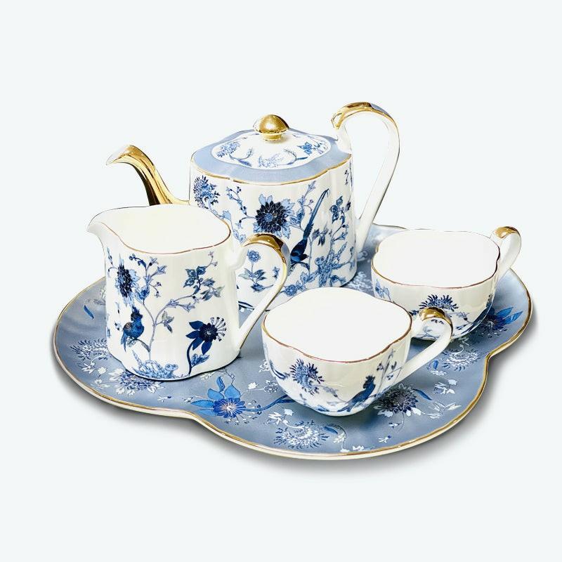 Flower and Bird Bone China Tea Gold Trim Tea Set | Modern Tea Sets English Tea Sets English Tea Sets