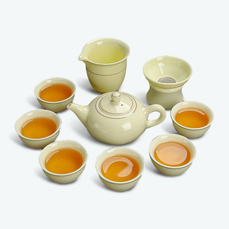 Gem Luster Yellow Glazed Jade Kung Fu Tea Set | Kung Fu Tea Sets Kung Fu Tea Sets Kung Fu Tea Sets