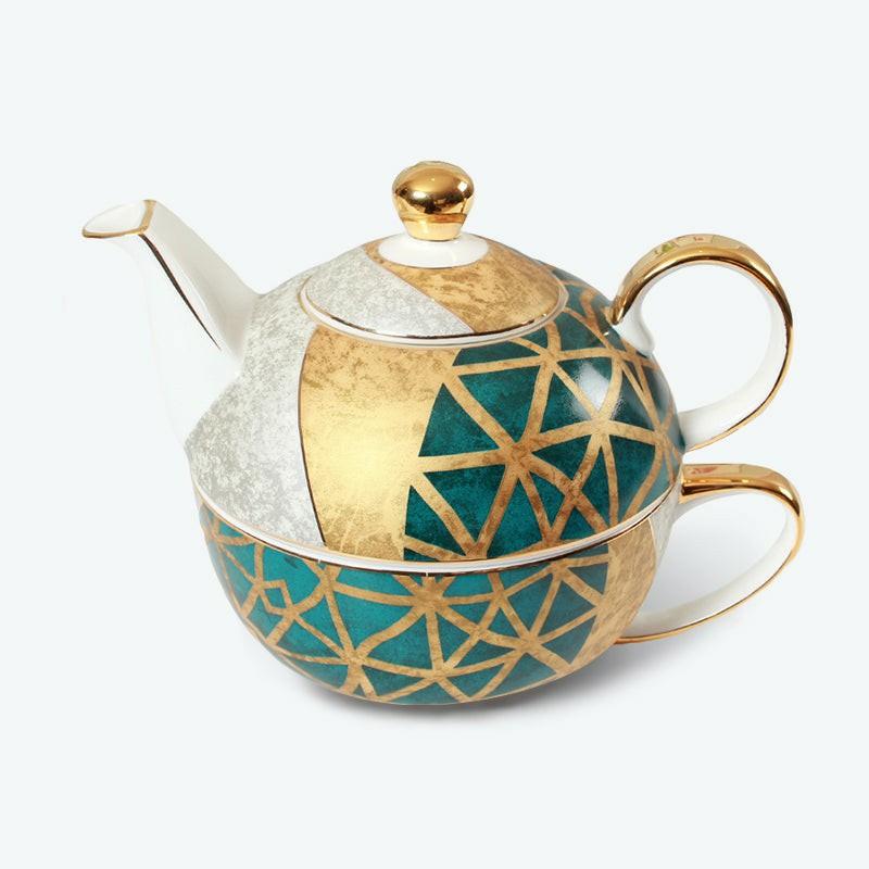 Geometric Splicing Bone China Tea For One Set | Modern Tea Sets Modern Tea Sets Modern Tea Sets