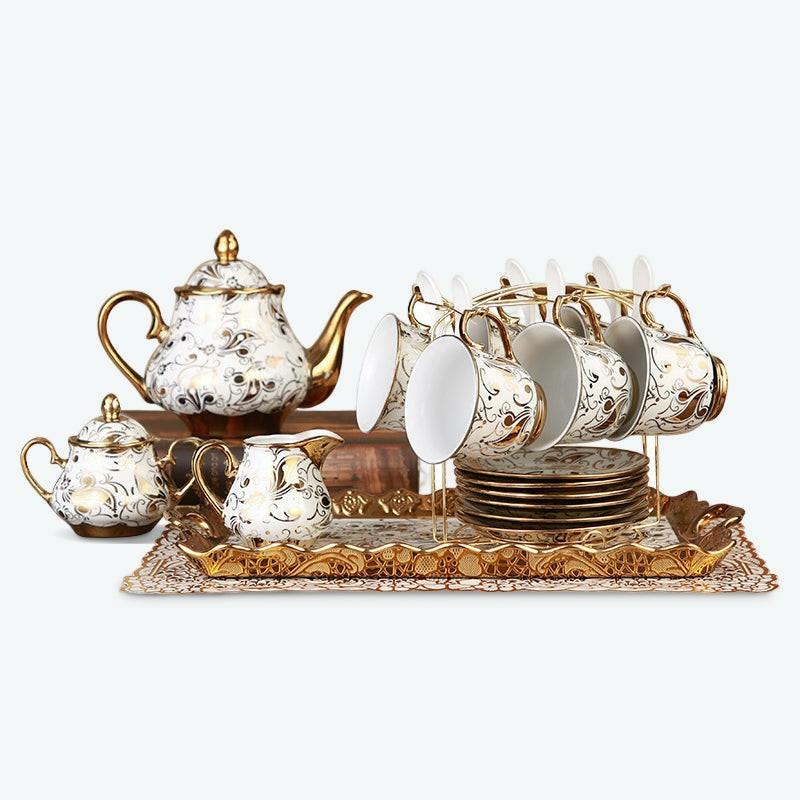 Gold Rim Flower Pattern Victorian Tea Set | English Tea Sets English Tea Sets English Tea Sets