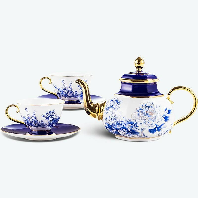 Golden Edged Bone China Tea Set | Modern Tea Sets Golden Trim Collection Modern Tea Sets