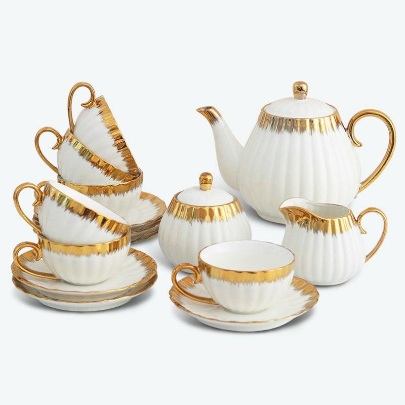 Golden Handle and Rim Afternoon Tea Set | Modern Tea Sets Tea Sets Modern Tea Sets