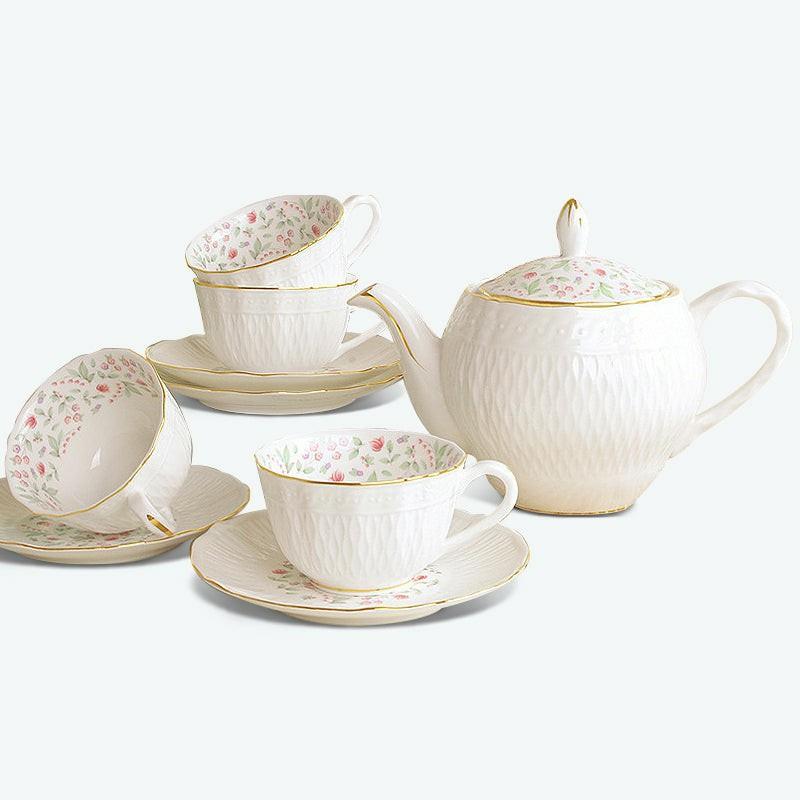 Golden Trim Elegenth Ceramic Tea Set | English Tea Sets English Tea Sets English Tea Sets