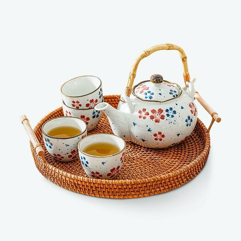 Hand-painted Cherry Blossom Tea Set | Japanese Tea Sets Flower & Plants Collection Japanese Tea Sets