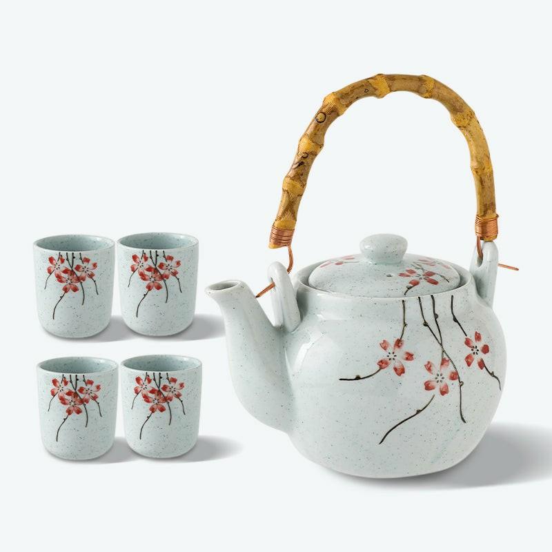 Japanese Sakura Cherry Blossom Ceramic Tea Set | Japanese Tea Sets Flower & Plants Collection Japanese Tea Sets