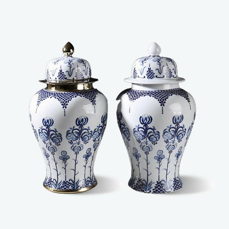 Jingdezhen Blue and White Porcelain Chinoiserie Ginger Jar | Floor Vase Blue And White Porcelain Vase Blue And White Porcelain Vase