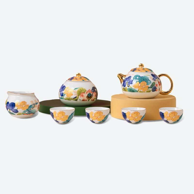 Lotus Enamel Kung Fu Tea Set | Kung Fu Tea Sets Kung Fu Tea Sets Kung Fu Tea Sets