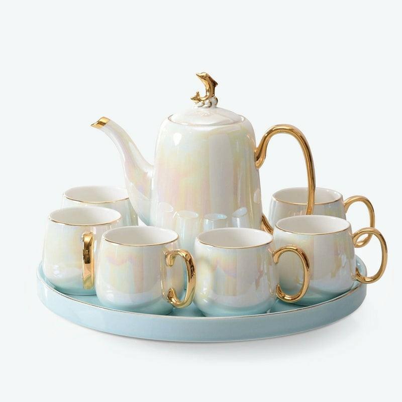 Luxury Gradient Coffee Tea Set | Modern Tea Sets Golden Trim Collection Modern Tea Sets