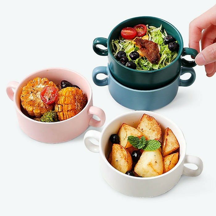 Matt Blue Nordic Ceramic Amphora Baking Bowl | Bowls Dinnerware Bowls