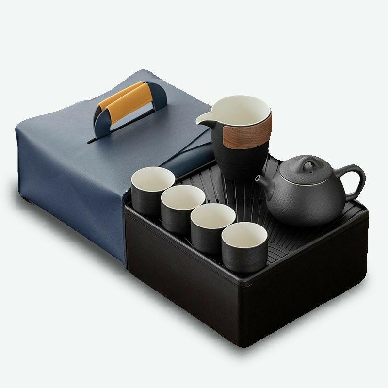 Mountain Black Pottery Travel Kung Fu Tea Set | Kung Fu Tea Sets Kung Fu Tea Sets Kung Fu Tea Sets