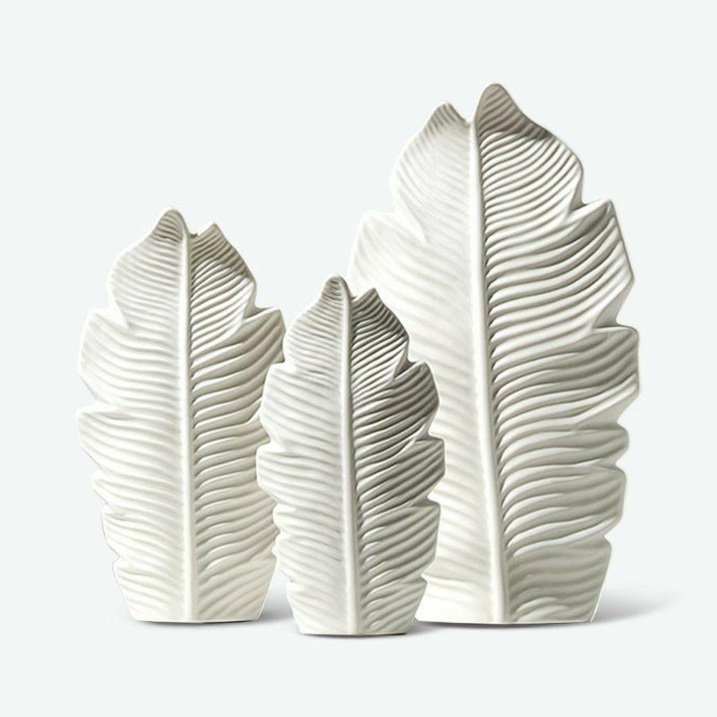 Nordic White Leaf Ceramic Vase | Bud Vase Bud Vase Bud Vase