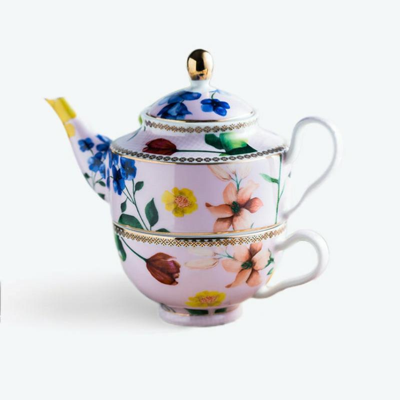 Pink Floral Hand Painted Tea Set | Modern Tea Sets Modern Tea Sets Modern Tea Sets