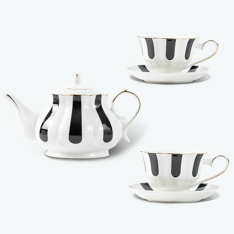 Polka Dots And Stripes Modern Coffee Set | Modern Tea Sets Modern Tea Sets Modern Tea Sets