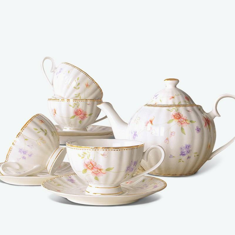 Red Flower English Ceramic Tea Set | English Tea Sets English Tea Sets English Tea Sets