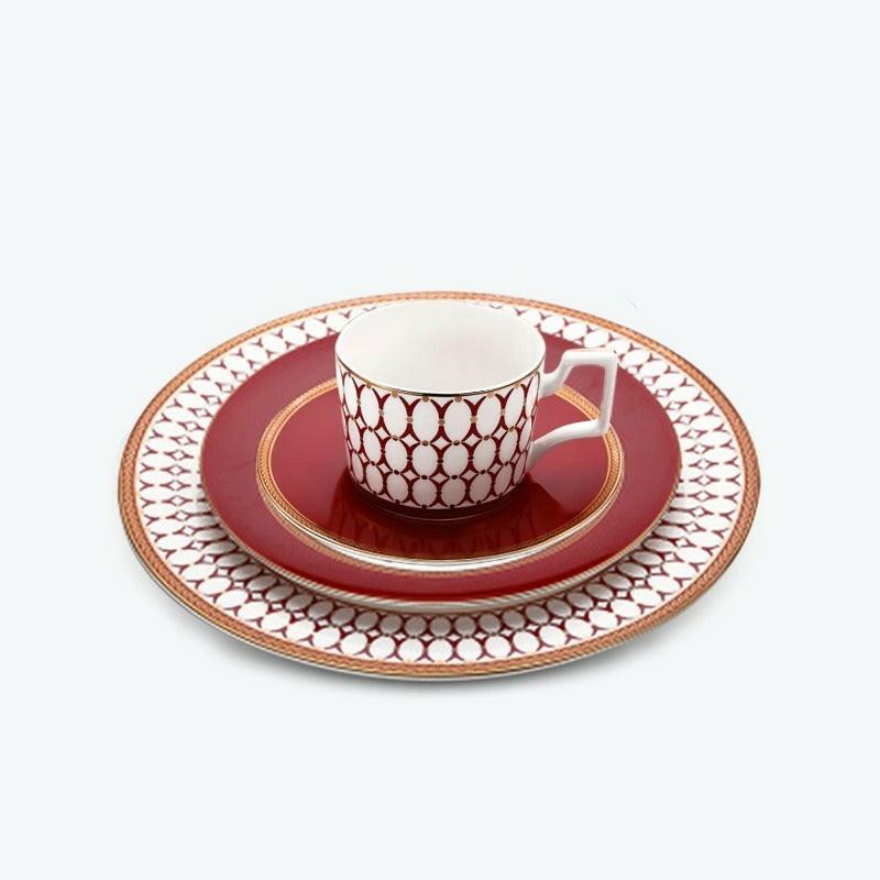 Red Modern Bone China Dinnerset with Coffee Cup,Dinner Plate | Dinner Sets Dinner Sets Dinner Sets