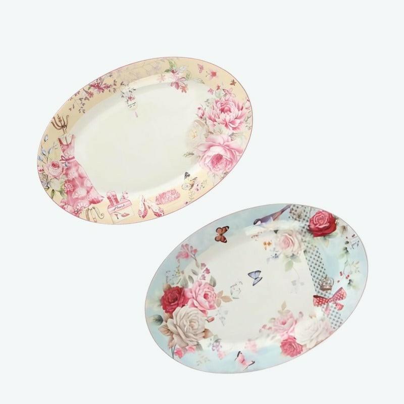 Rose Garden Oval Plate | Plates Dinnerware Plates