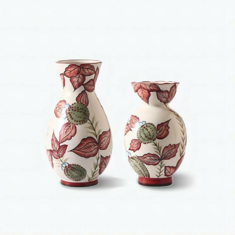 Rural Art Red Leaves Porcelain Vase | Bud Vase Bud Vase Bud Vase