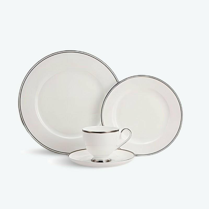 Silver Rim Bone China Dinnerset with Coffee Cup,Dinner Plate | Plates Dinner Sets Dinner Sets