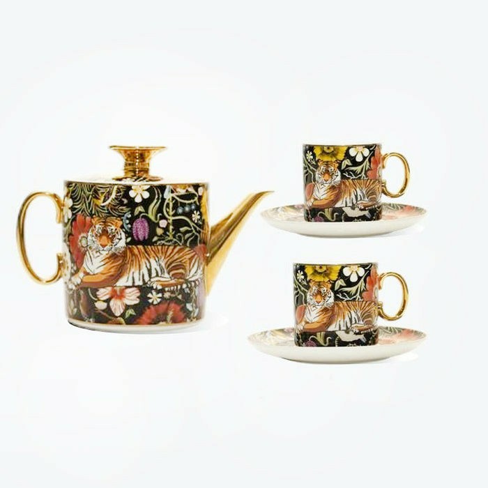 Tiger Wild Life Bone China Tea Set | English Tea Sets English Tea Sets English Tea Sets