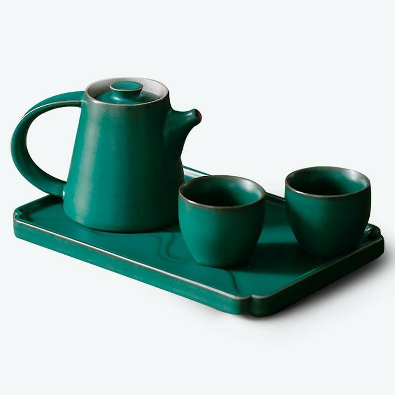 Vintage Dark Green Tea Set | Modern Tea Sets Modern Tea Sets Modern Tea Sets