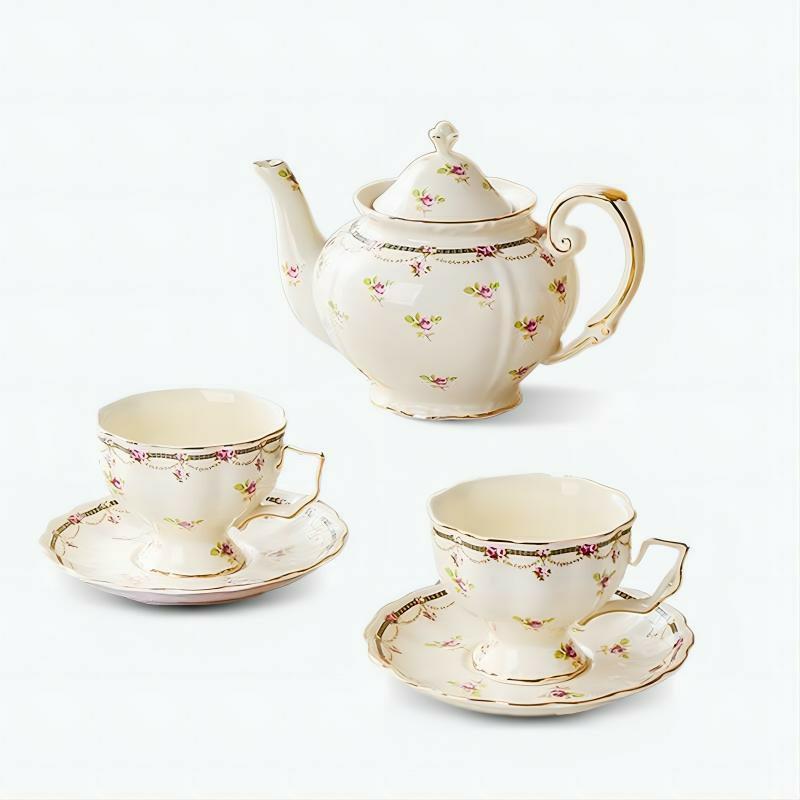 Vintage Floral Rose Coffee & Tea Set | English Tea Sets English Tea Sets English Tea Sets