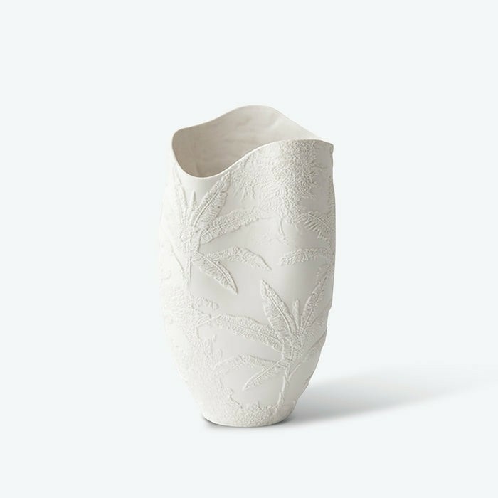 White Hand Carved Embossed Vase | Bud Vase Bud Vase Bud Vase